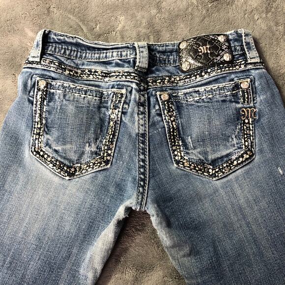 Miss Me Womens Jeans Low-Rise Boot-cut Stud Embellished Pockets 29" Waist READ - Picture 11 of 13